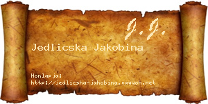 Jedlicska Jakobina névjegykártya